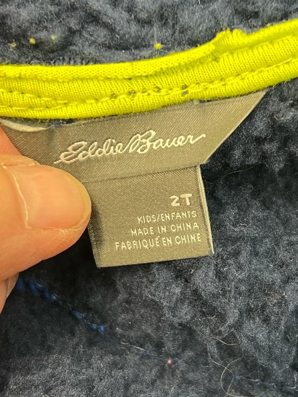 Eddie Bauer kids/ infants size 2T Two toned blue Sherpa Hooded Zip Up Jacket